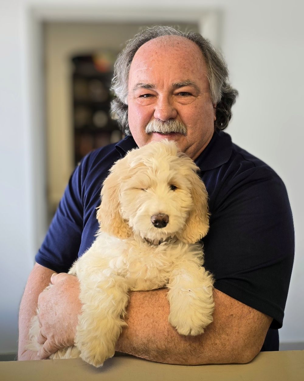 Peter Brown with puppy