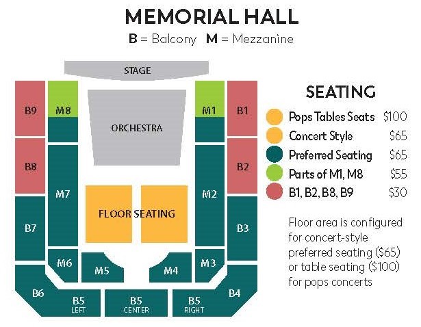 Plymouth Memorial Hall seating chart